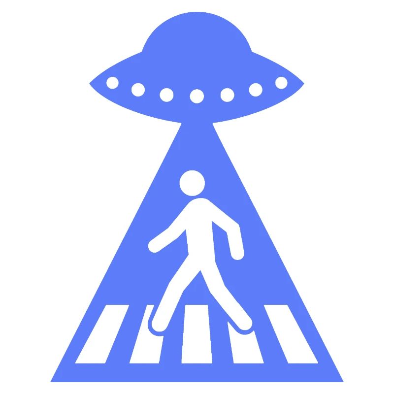Lustiges UFO Strichmännchen Alien Begegnung 