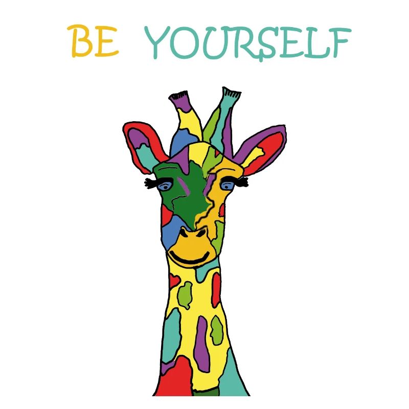Giraffe Be Yourself Sei Du Selbst Bunt Anders