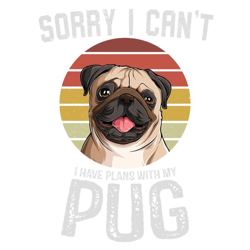 Humorous Pug with Text Design