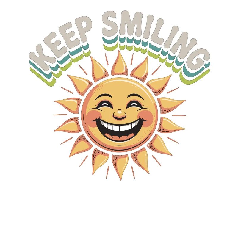 Graphique de soleil souriant avec message