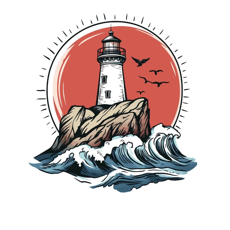 Phare sur la côte rocheuse