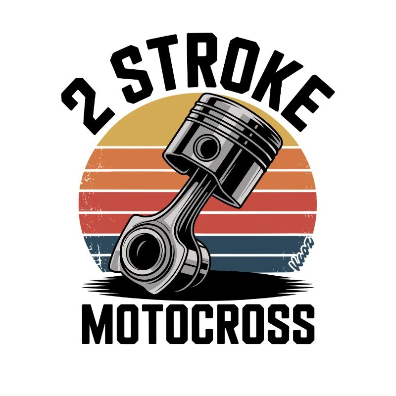 Conception de piston de motocross vintage