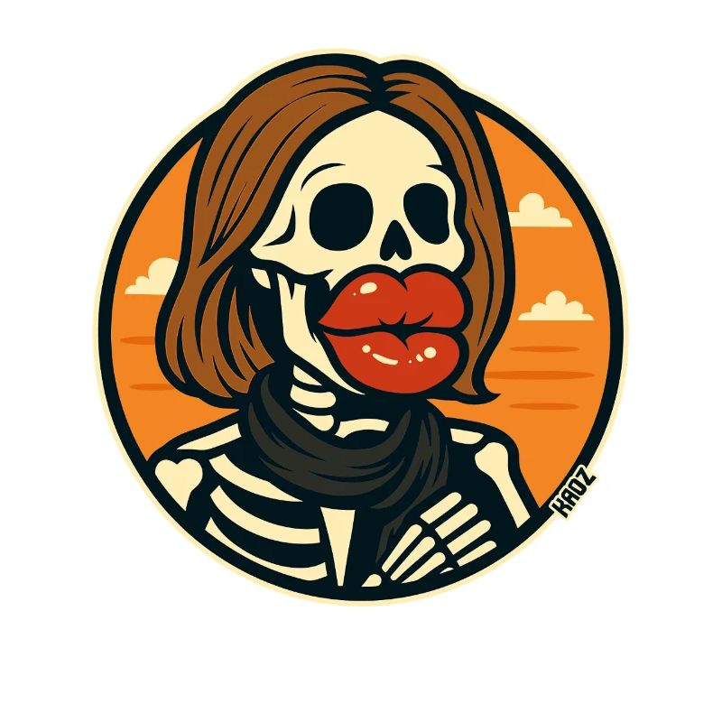 Skeleton with red lips