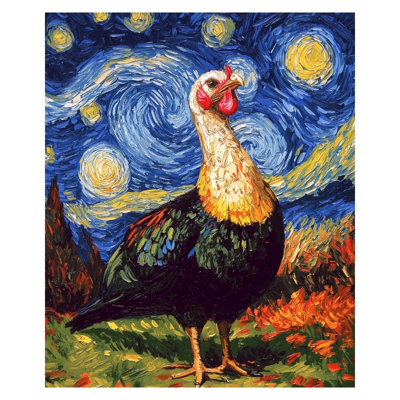 Oiseau de dinde à la Van Gogh