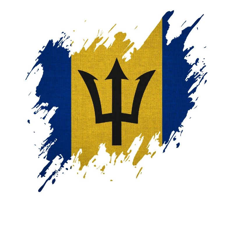Drapeau de la Barbade, style déchiré