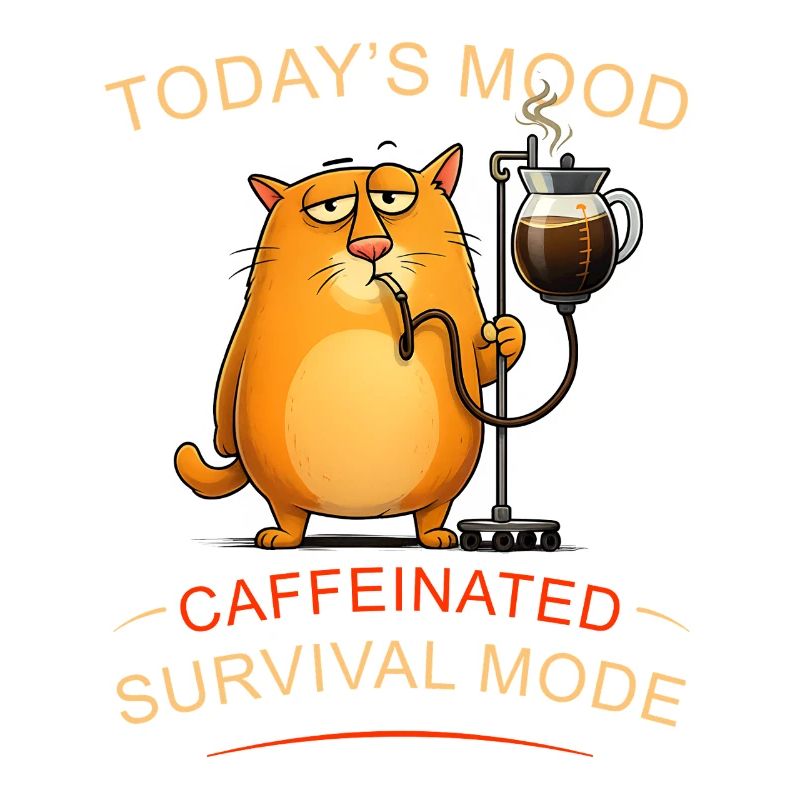 Coffee cat in survival mode
