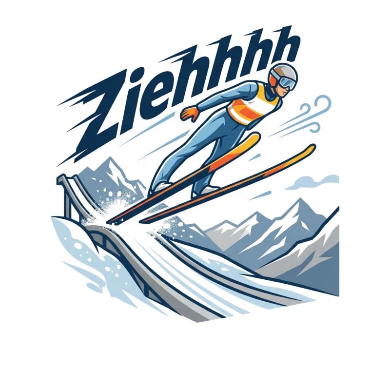 Vol de saut à ski Ziehhhh à travers le stade