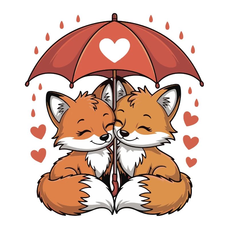 Fuchs Comic Paar Liebe