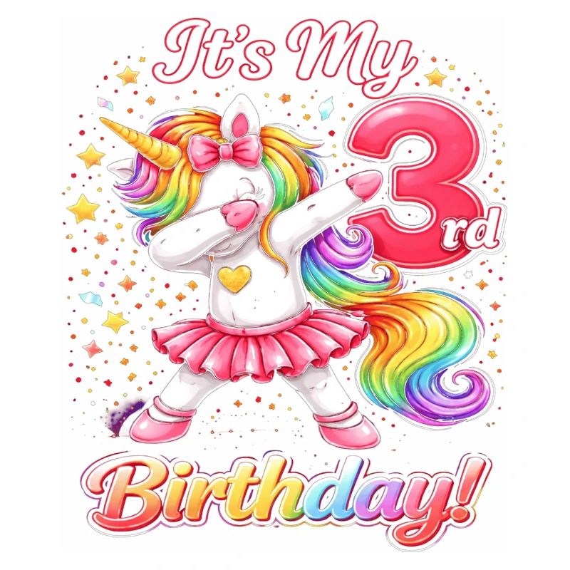 Dritter Geburtstag Einhorn Regenbogen