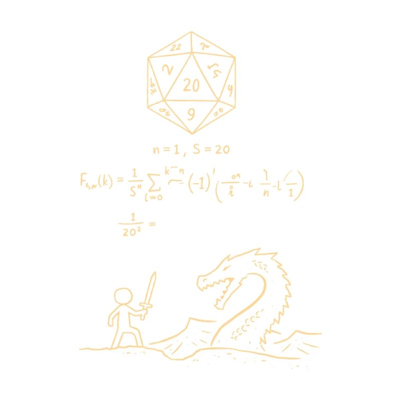 D20 Dice Probability Shirt RPG Nerd Math Fantasy
