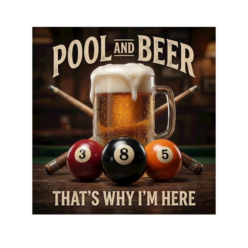 Funny 8-Ball Billiards Beer That's Why I'm Here