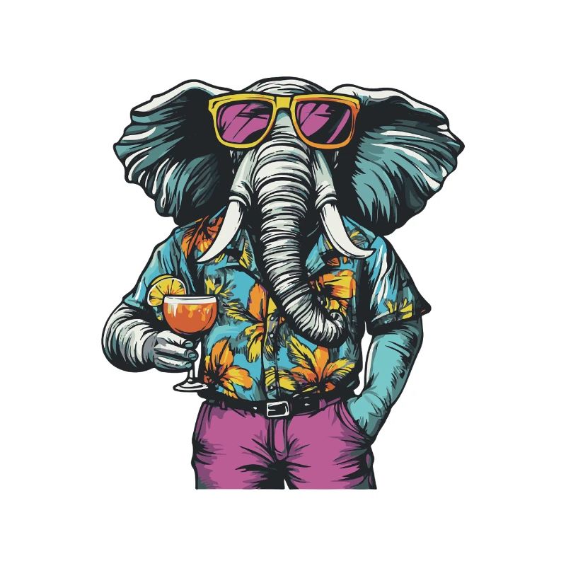 Elephant Comic Funny Holiday