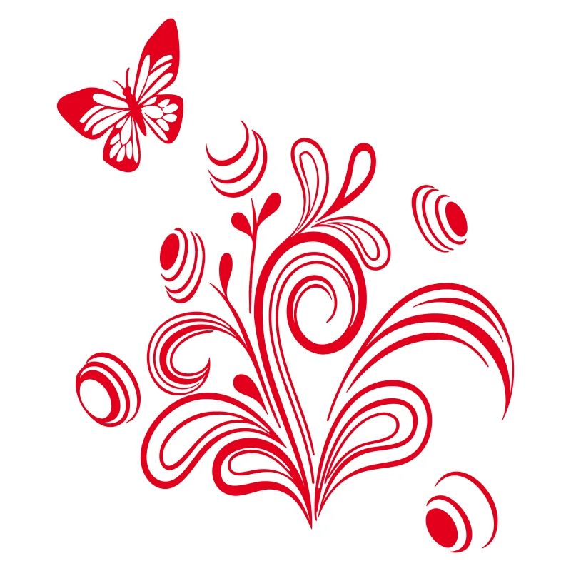 Vrille florale avec papillon
