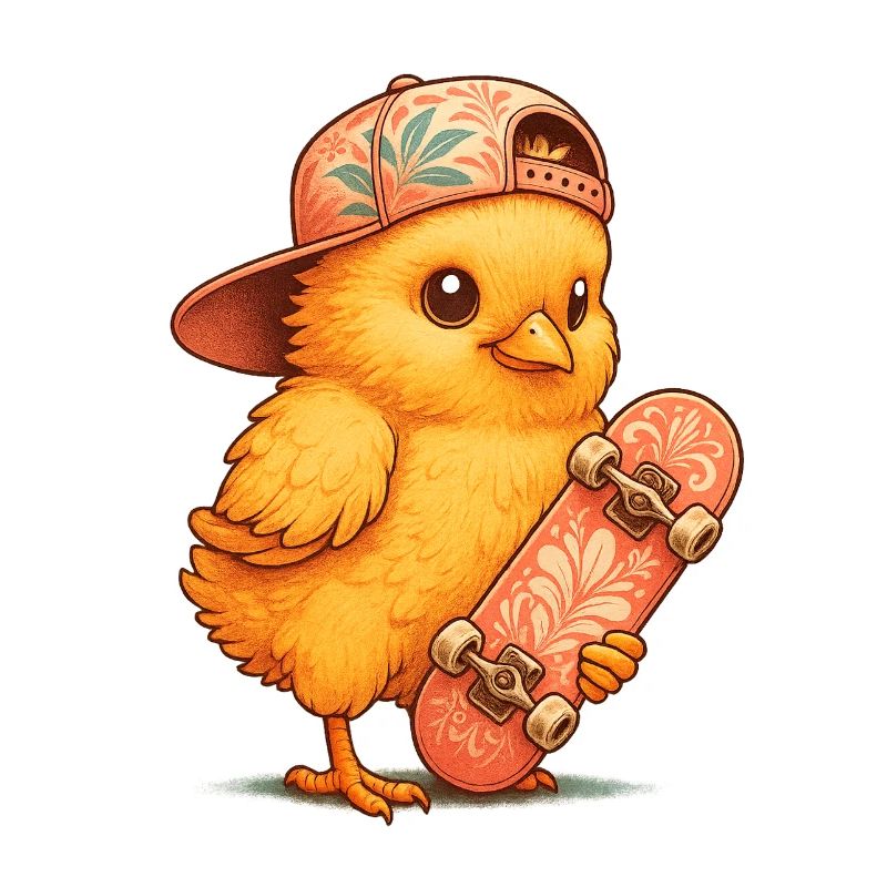 Chick on a skateboard
