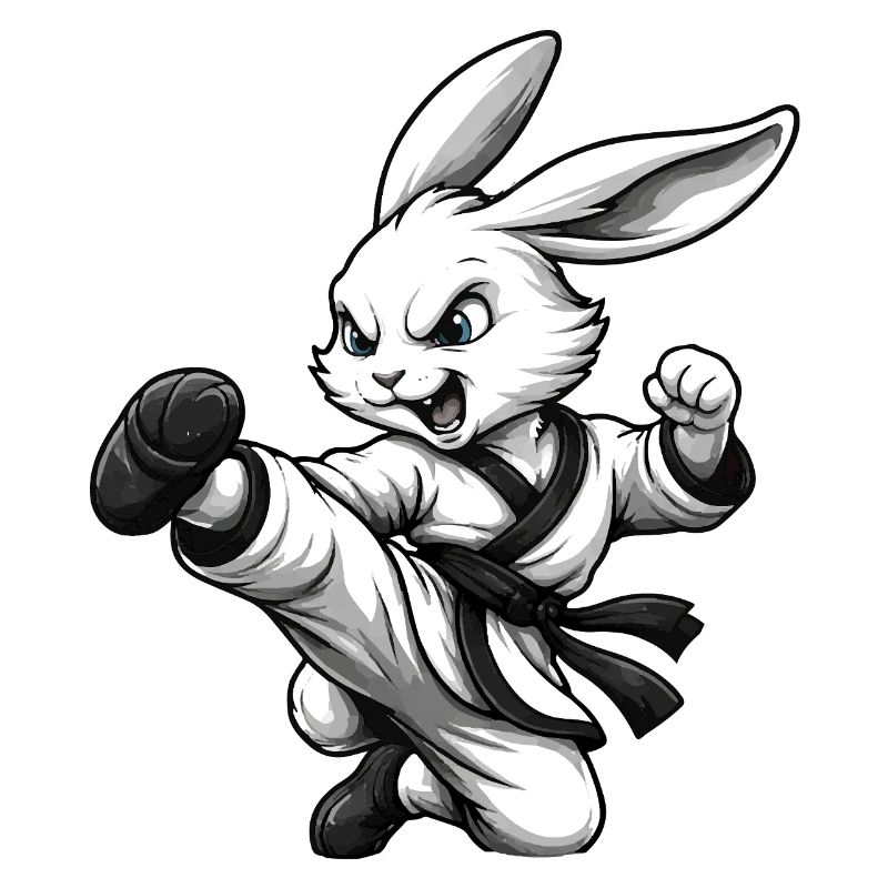 Karate Hase Dojo Kampfsport Fun Design