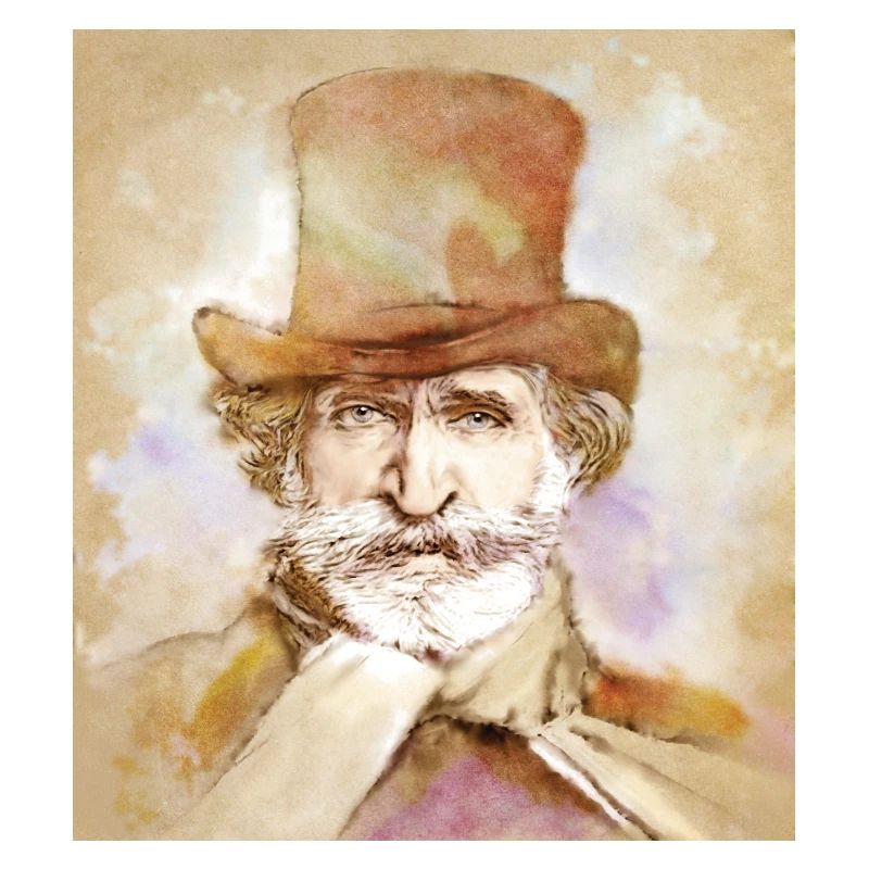 Giuseppe Verdi dans un style aquarelle