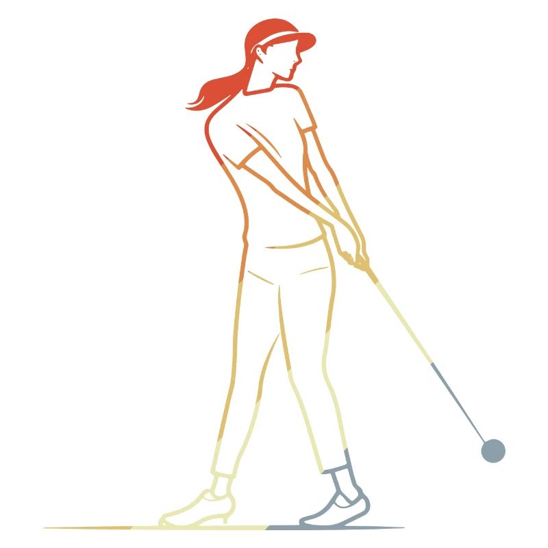 Dessin au trait de golfeuse