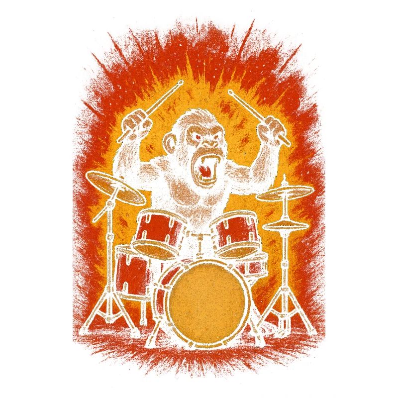 Monkey drummer on fire