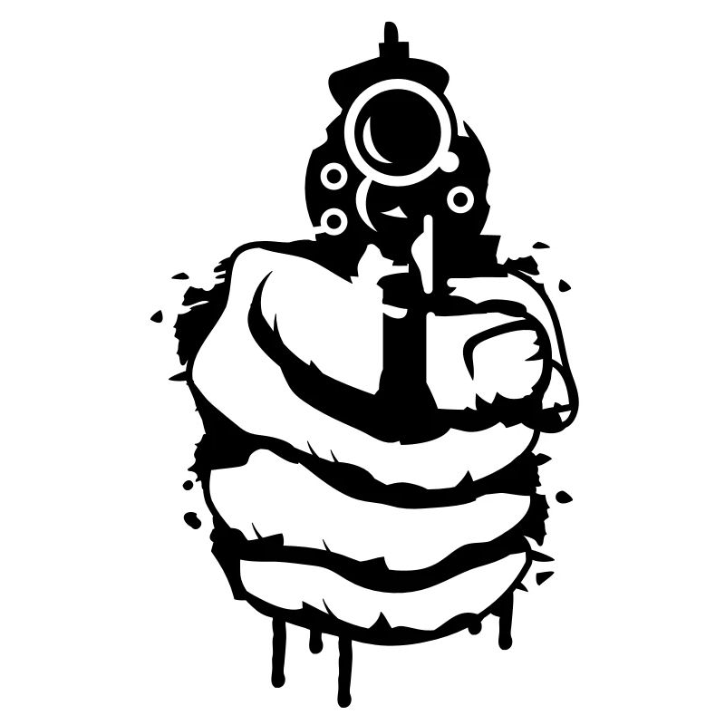 Un revolver dans sa main comme un graffiti