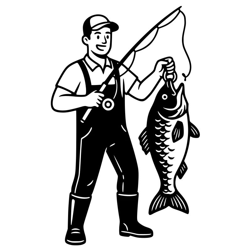 Angler Big Catch Fish Pride Vector