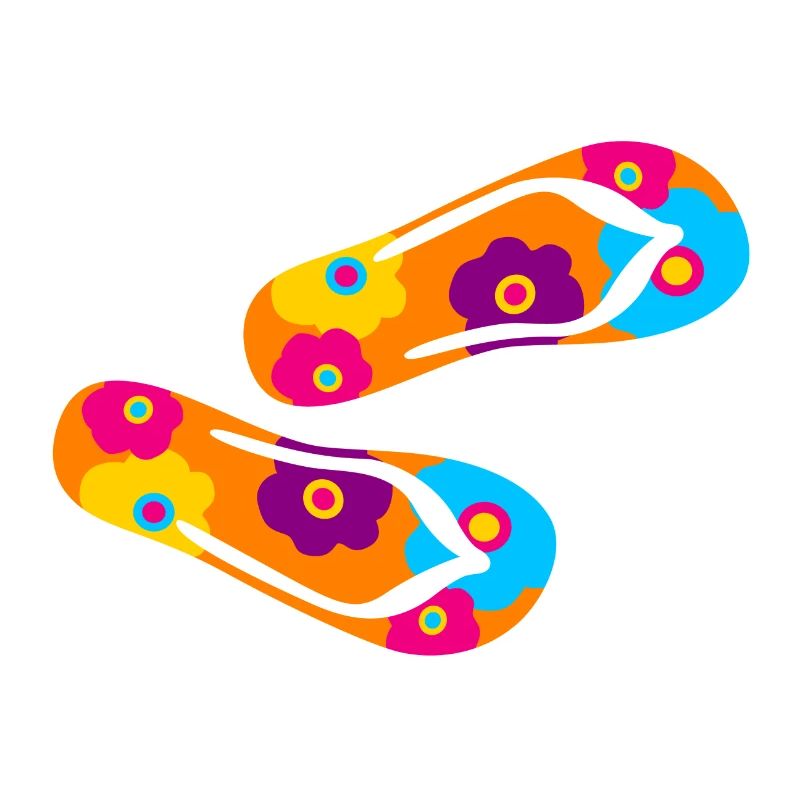 Flip Flops Latent Fleur Fleur Fleur Fleurs colorées