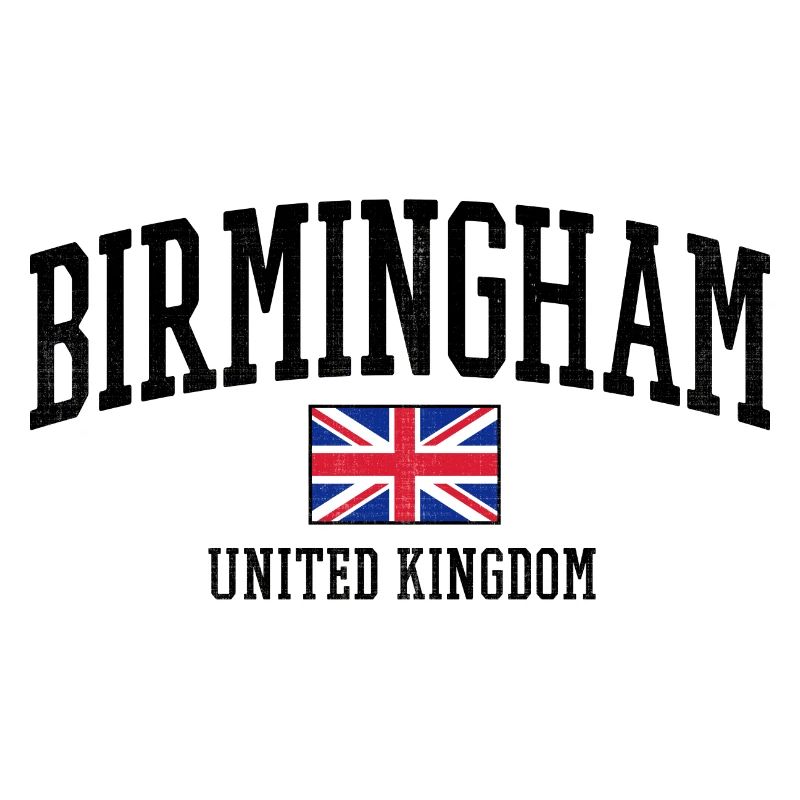 Conception de Birmingham avec drapeau britannique