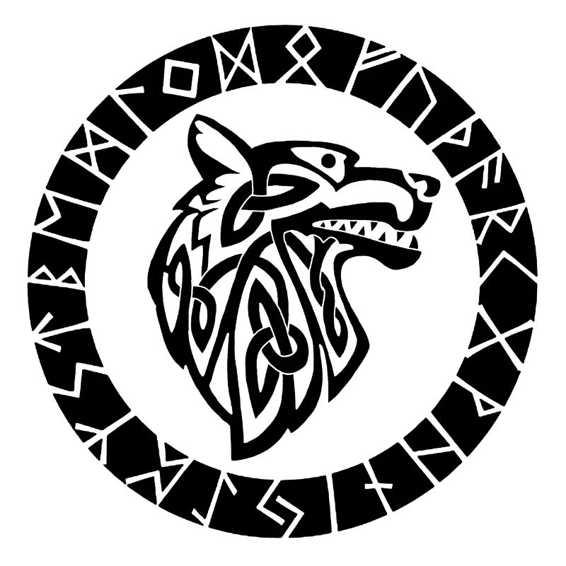 Wikinger-Emblem des schwarzen Wolfes