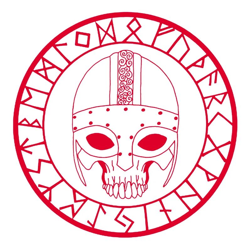 Wikinger Schädel (Rot)