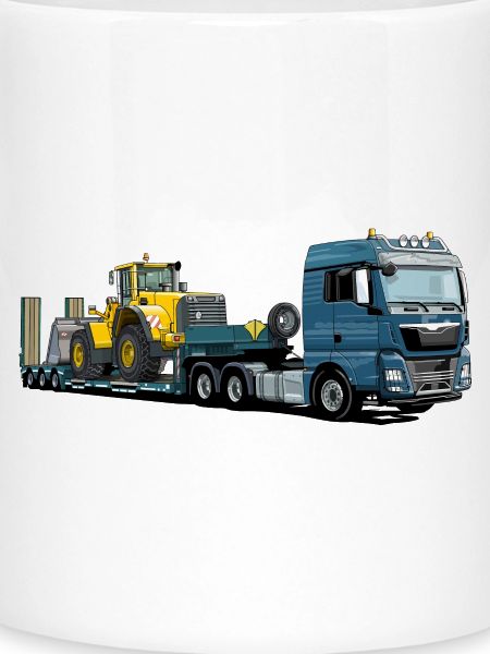 Tieflader mit Bagger