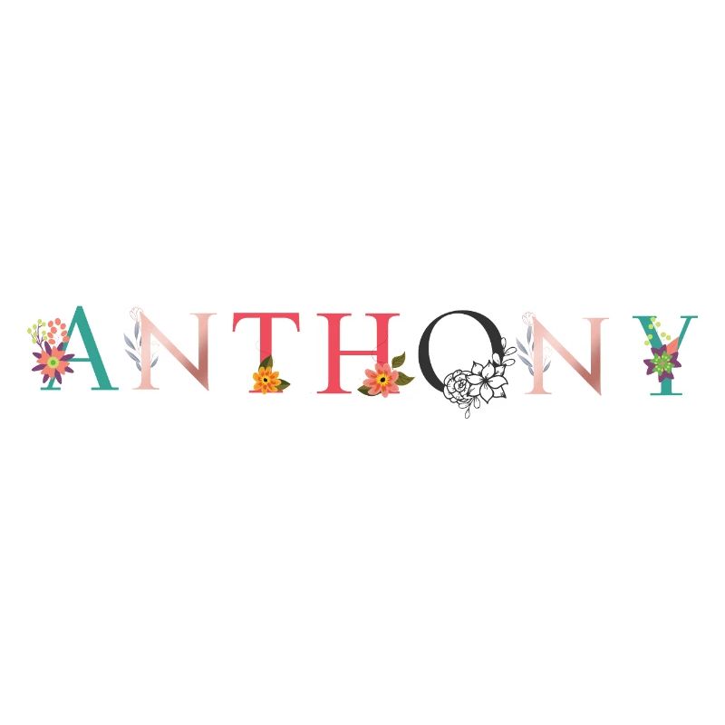 ANTHONY Nom Art avec fleurs brodées