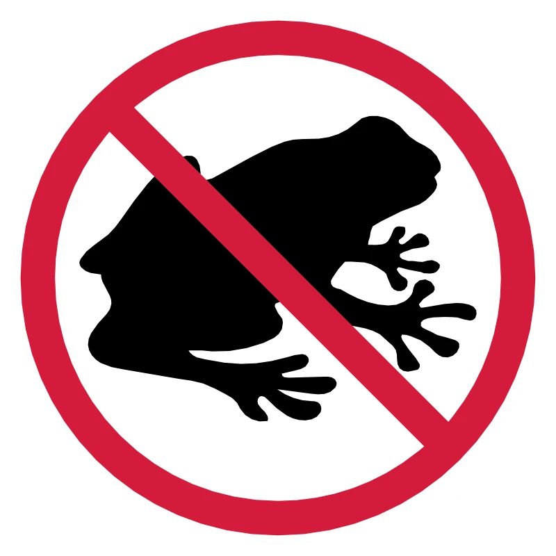 grenouille interdite panneau zone pas kroete silhouett