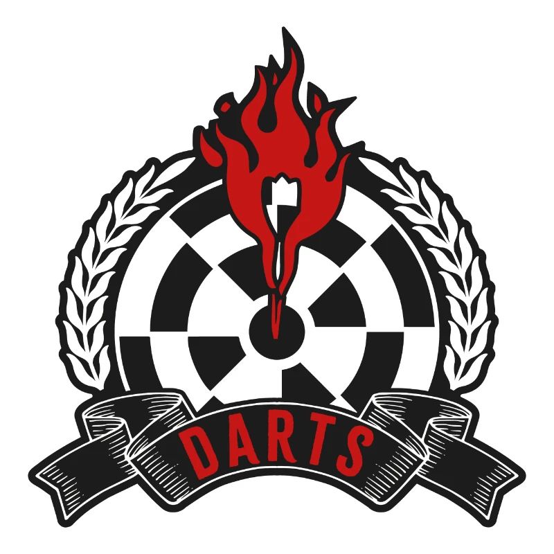 Flammendes Dartboard Emblem
