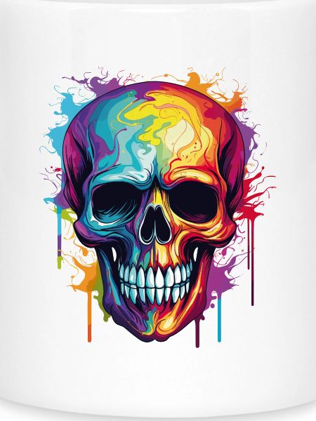Psychedelischer Rainbow Farbschädel 