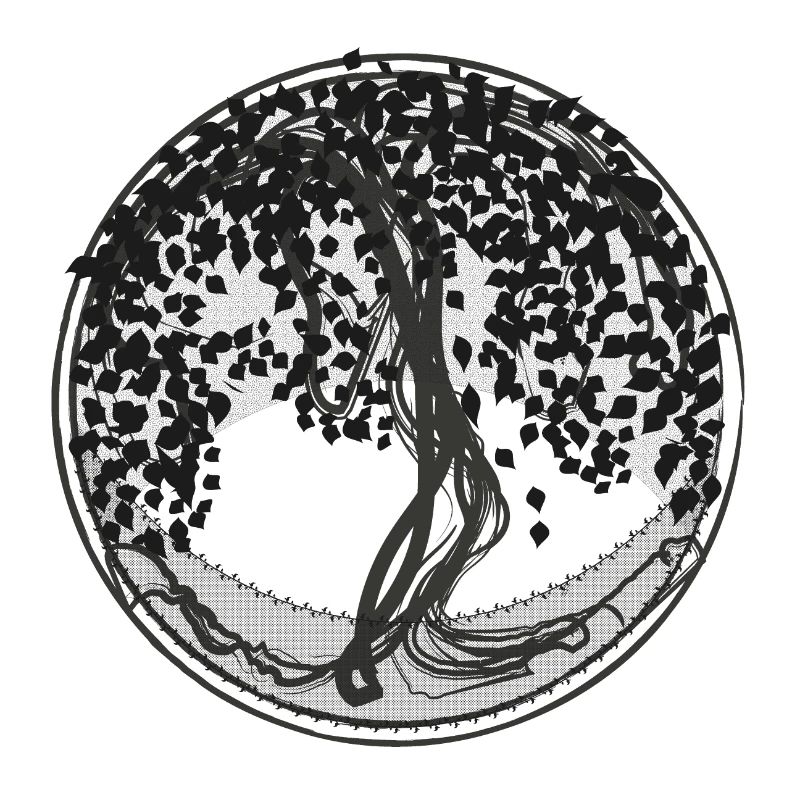 Dunkler Baumkreis Silhouette