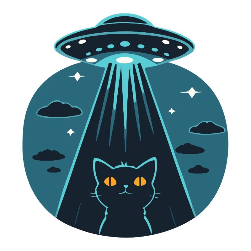 Witziges Ufo, Alien, Katze