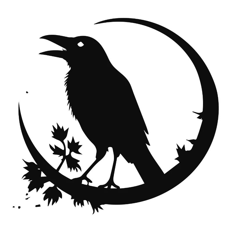 Corbeau dans la lune