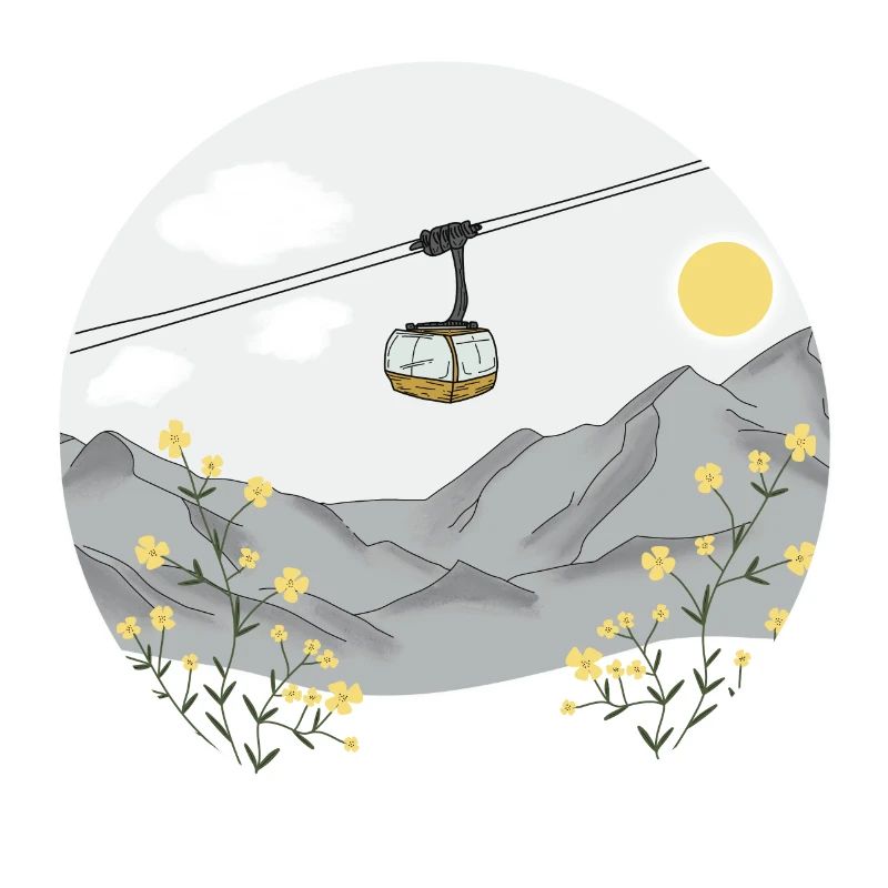 Montée en gondole - téléphérique