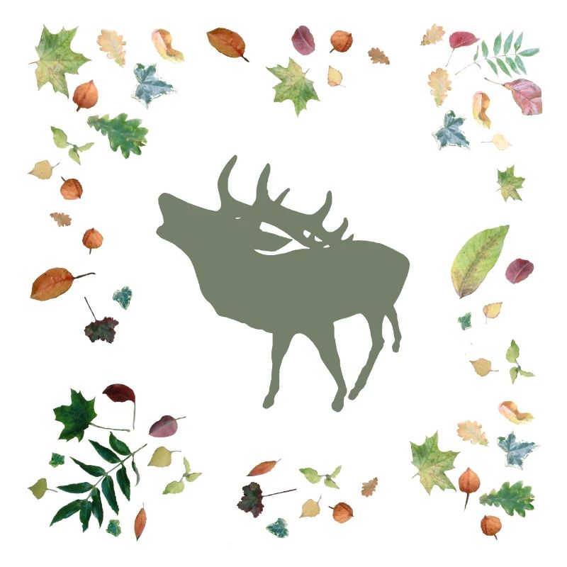 Hirsch mit Herbstlaub