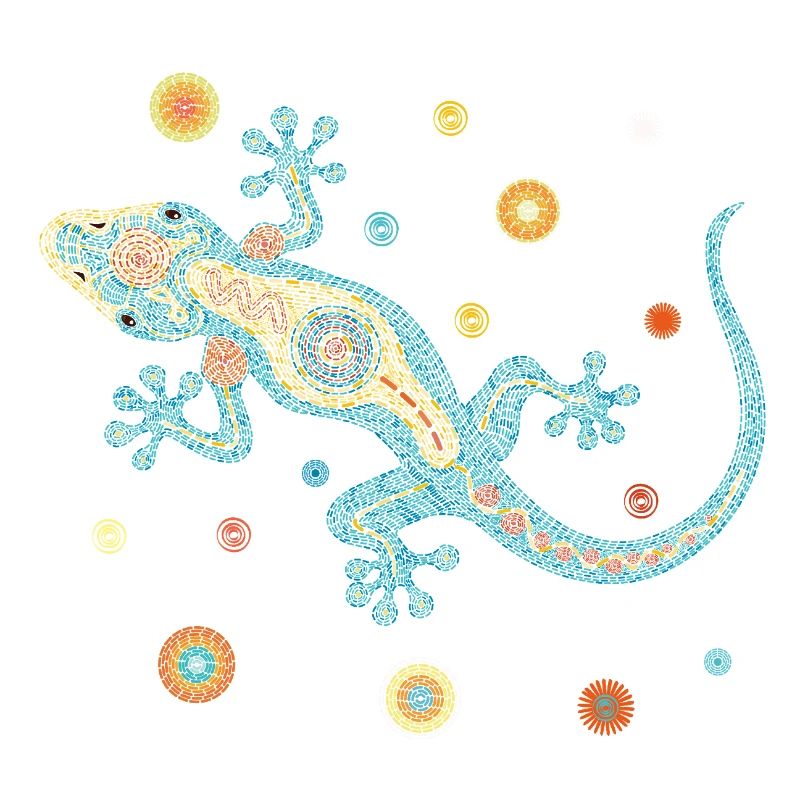 Mosaik-Eidechse blau– Farbenfrohes Tierdesign