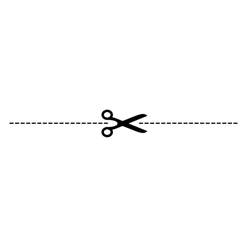 Ciseaux avec ligne de coupe