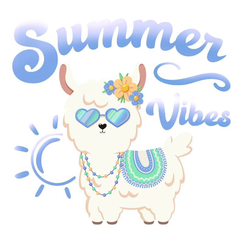 Llama Summer Alpaca - Summer vibes - Summer Mood