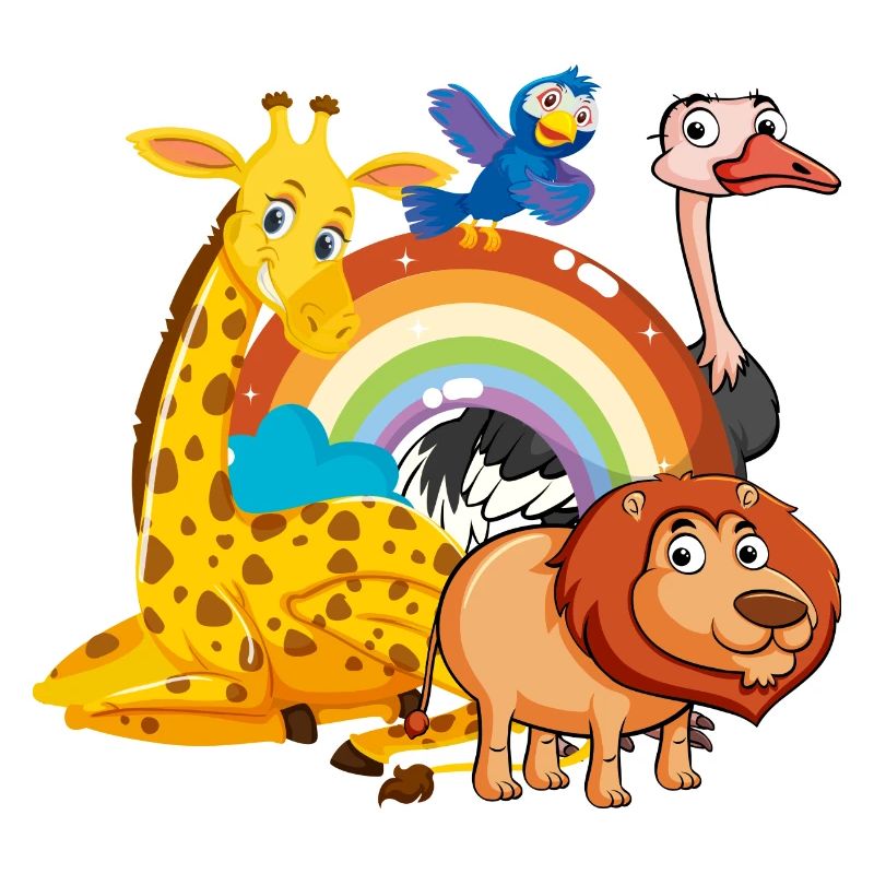Rainbow Jungle Pals Illustration