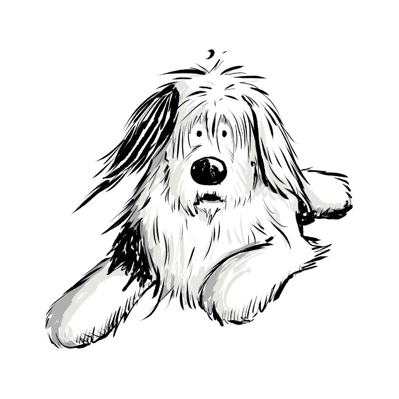 Felliger Bobtail I Beraded Collie Hund I Geschenk