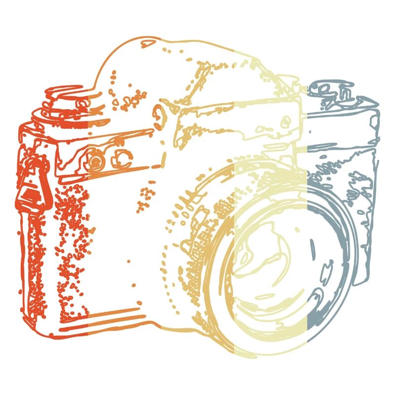 Retro Analog Camera Drawing