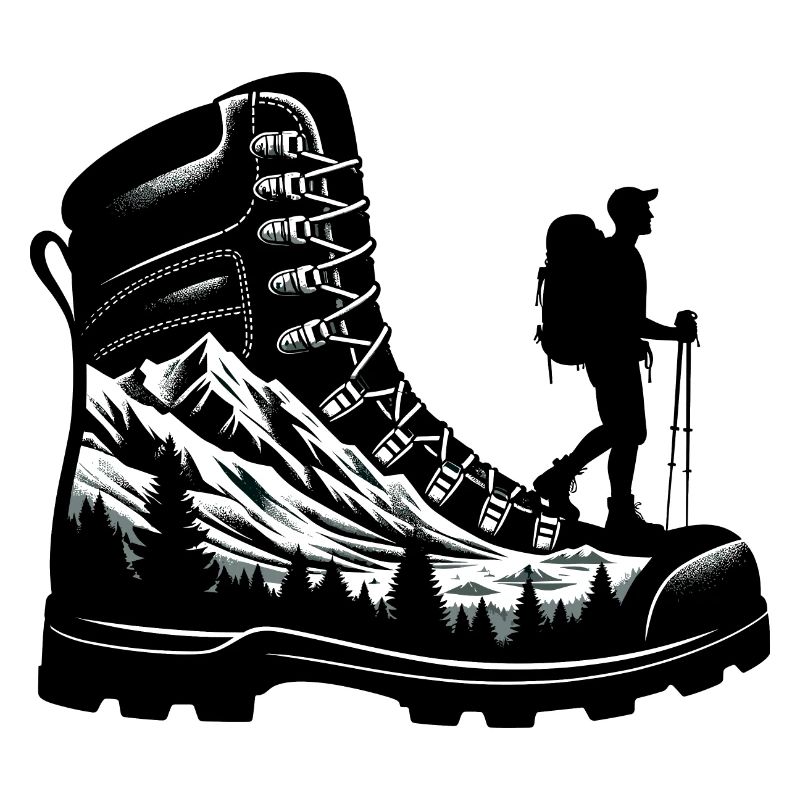 Drawing Hiker Bergwanderschuh