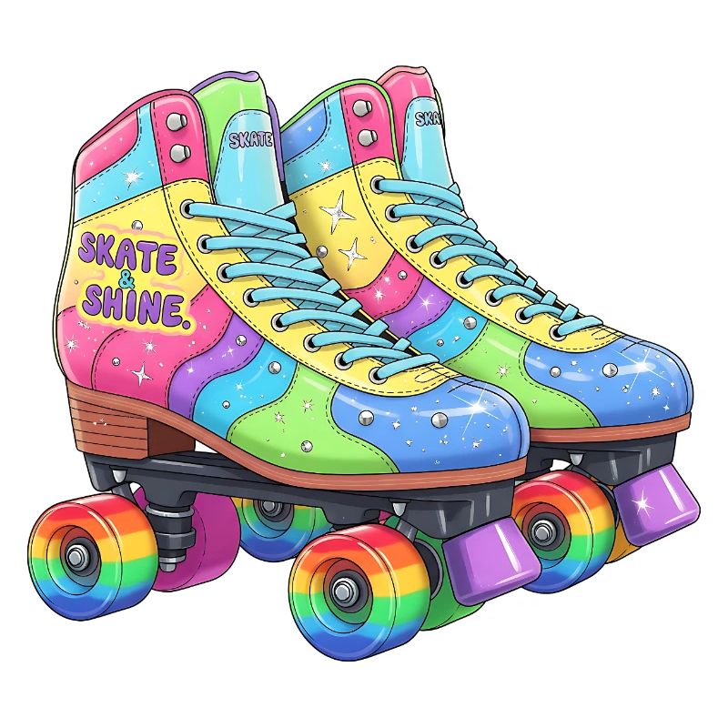 Retro Roller Skates Rainbow Skate & Shine Disco