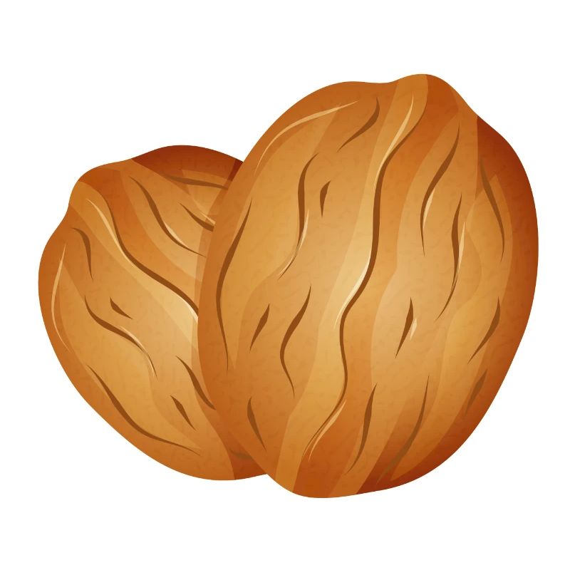 two beautiful luminous walnuts
