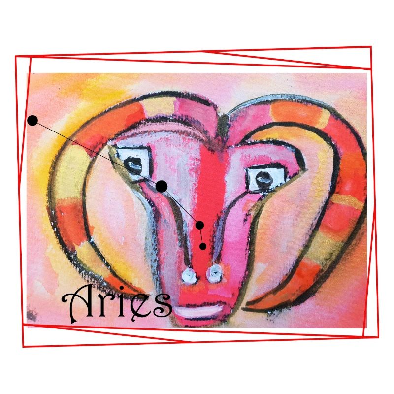 Aries Rainbow Celestial Art