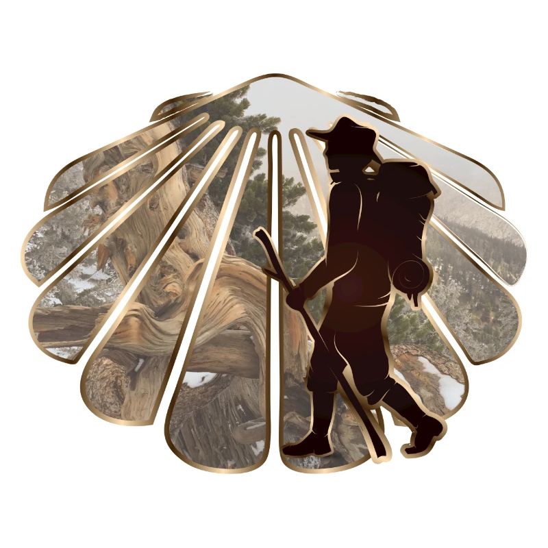 Ein Pilger oder Wanderer auf einem Pilgerweg