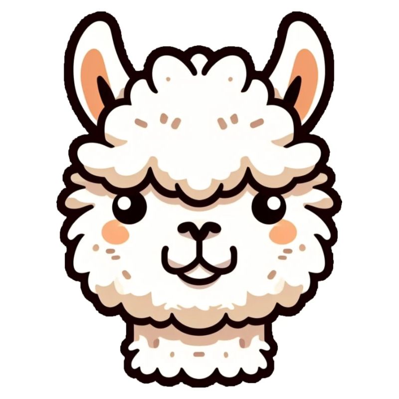 Alpaka Lama Kopf Comic Cartoon